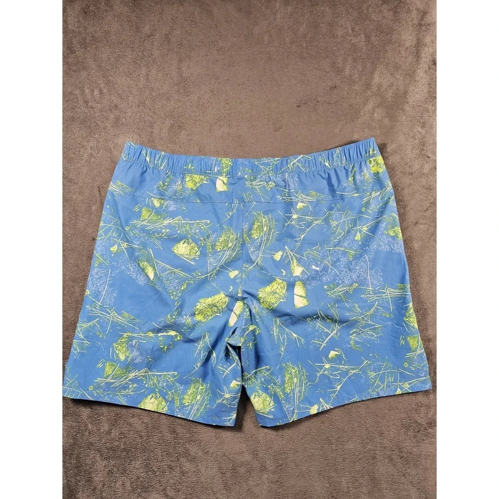 The North‎ Face Wander Short Men's 2XL Blue Green Print Elastic Waist Drawstring
